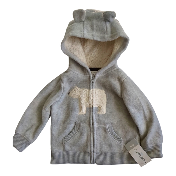 Carter's Other - Carter's Polar Bear Hooded Zip Up Fleece 9M